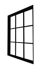 black window frame isolated