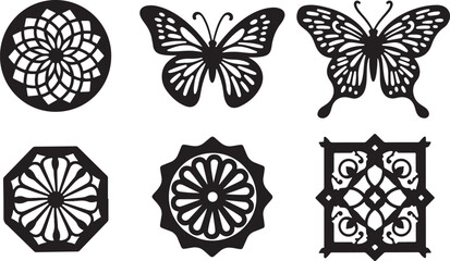 Laser Cut Flower Jewelry Designs vector bundle