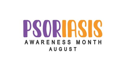 Psoriasis Awareness Month Text Animation. Suitable for digital marketing campaigns, social media posts, blog articles, and educational materials.