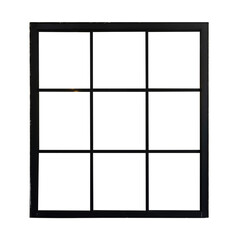 black grid metal window isolated