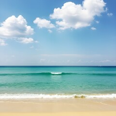 Fototapeta premium A cool summer beach with gentle waves rolling in