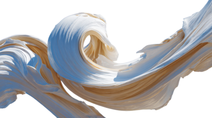 Abstract swirl design with white and beige tones, perfect for art. transparent background