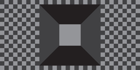 Geometric 3D Tunnel Illusion with Checkered Pattern