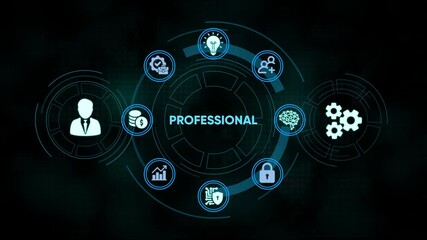 Futuristic tech interface depicting business process workflow and team collaboration - Powered by Adobe