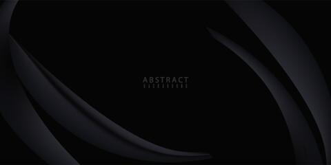 Futuristic black background with overlapping wave shapes.