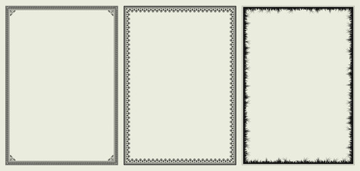 Frame border set page background aesthetic ornamental decorative retro style creative beautiful floral frames collection