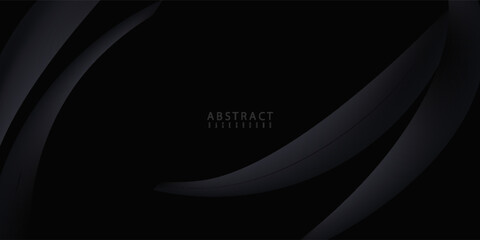 Minimalist black design with smooth arcs and shadows.