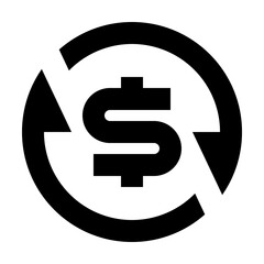 Obraz premium Dollar symbol encircled by arrows illustrating currency exchange or money transfer concept design