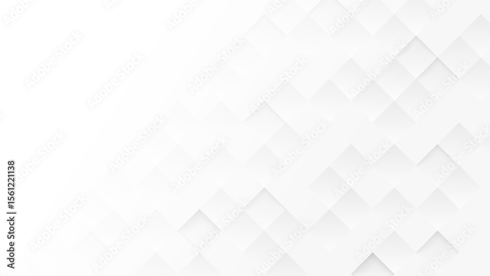 Poster Abstract 3d modern square background. White and grey geometric pattern texture. vector art illustration