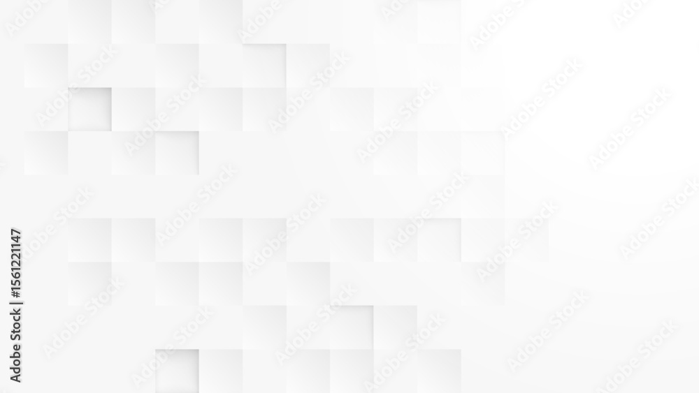 Aufkleber Abstract 3d modern square background. White and grey geometric pattern texture. vector art illustration