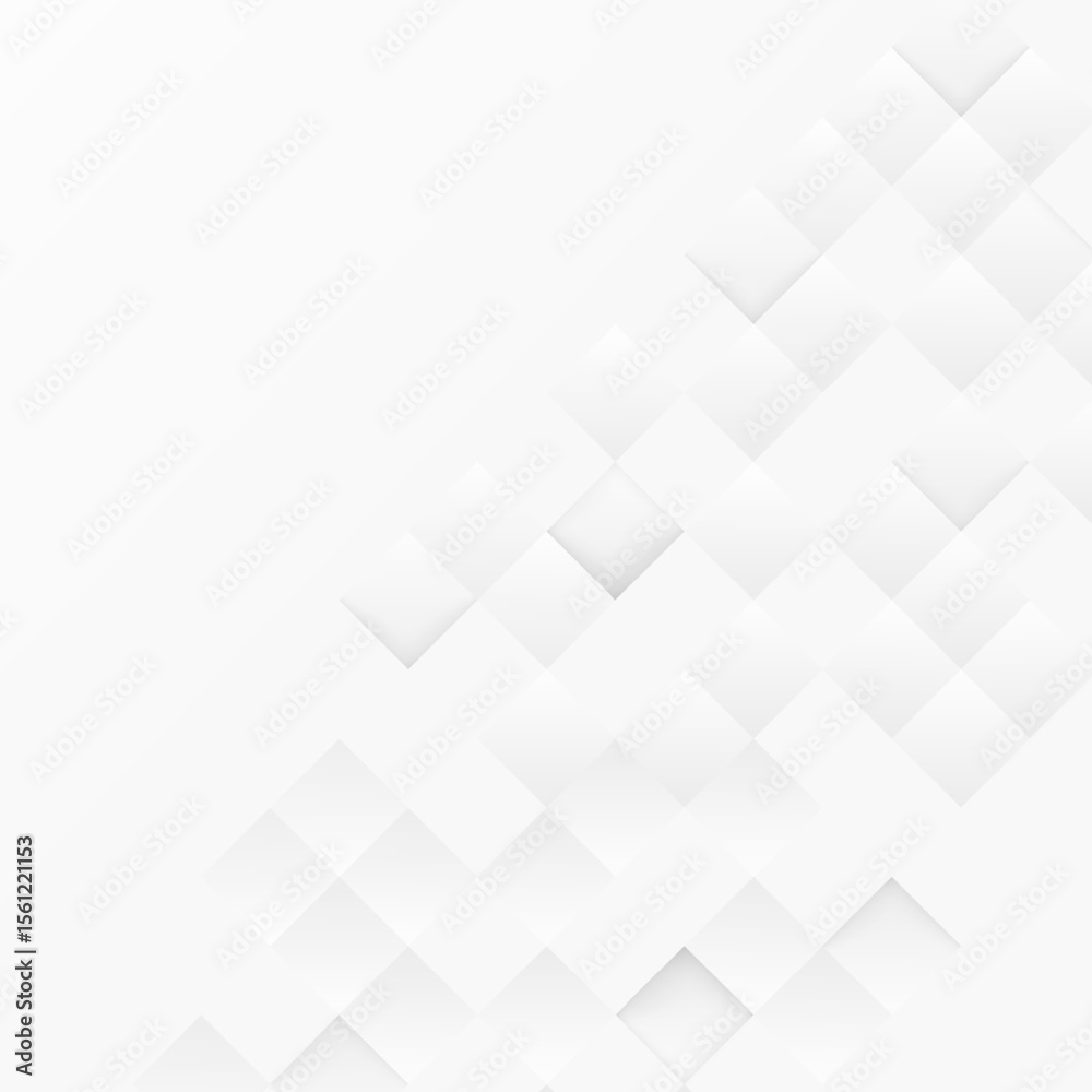 Poster Abstract 3d modern square background. White and grey geometric pattern texture. vector art illustration