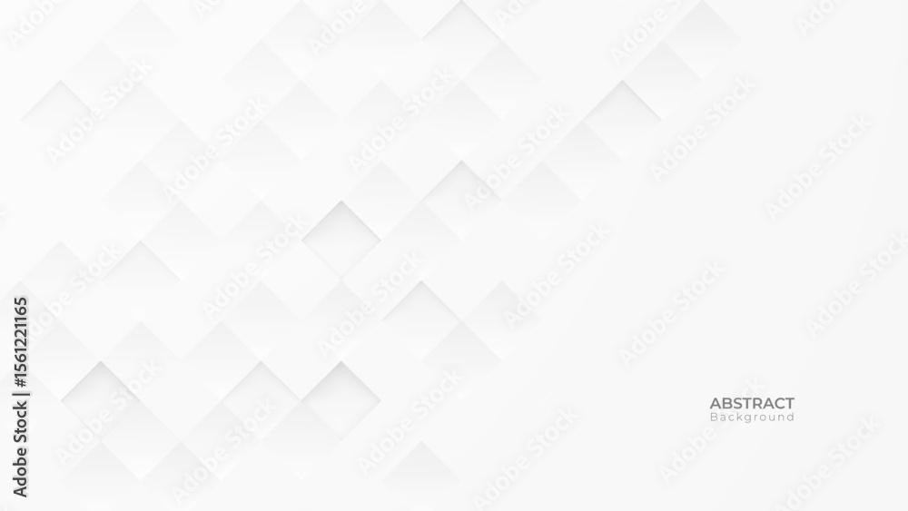 Aufkleber Abstract 3d modern square background. White and grey geometric pattern texture. vector art illustration