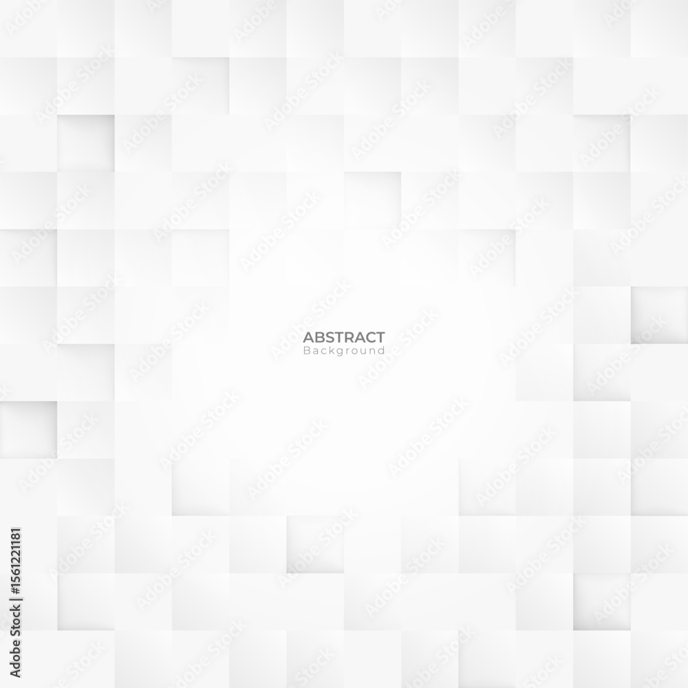 Aufkleber abstract 3d modern square background. white and grey geometric pattern texture. vector art illustrat