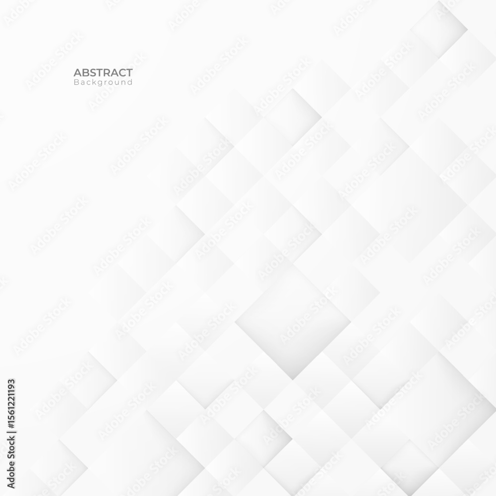 Aufkleber Abstract 3d modern square background. White and grey geometric pattern texture. vector art illustration