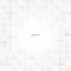 Abstract 3d modern square background. White and grey geometric pattern texture. vector art illustration
