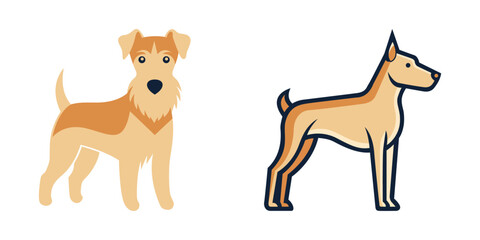 Vector graphic of adorable dogs
