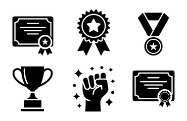 Achievement and Award Icons Set –Achievement and Award Icons Silhouette.