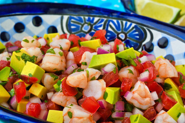 エビのセビーチェ（海老のセビーチェ）（セビチェ, セビッチェ）メキシコ料理 Mexican shrimp ceviche（Mexican shrimp cebiche, Ceviche de camarón, Cebiche de camarón)