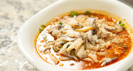 Assorted Cold Raw Fish Soup
