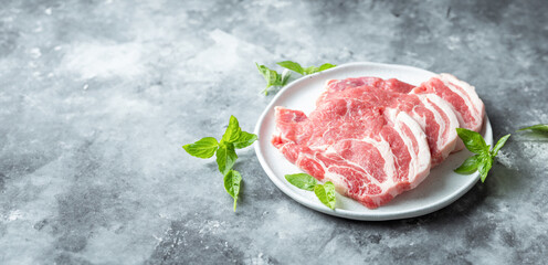 Sliced Pork Neck on a plate