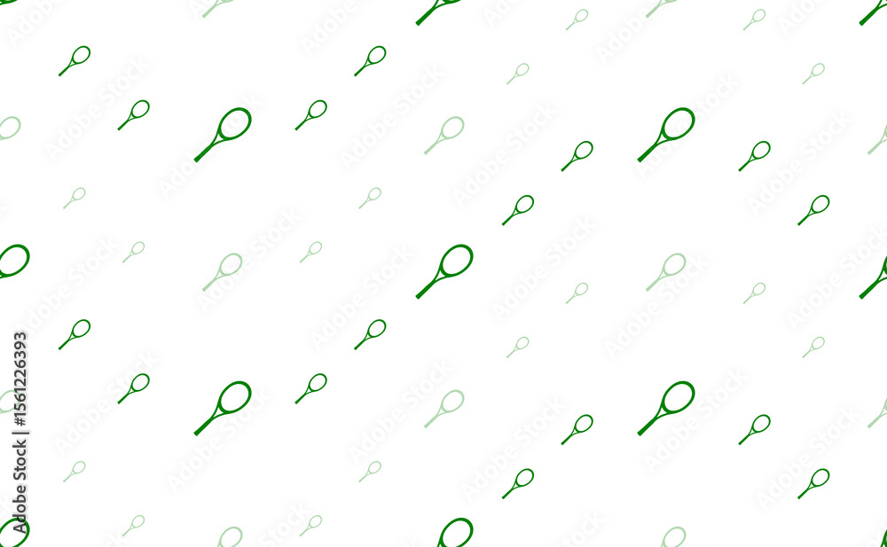 Aufkleber Seamless pattern of large and small green tennis racket symbols. The elements are arranged in a wavy. Illustration on light green background