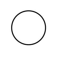 Minimalist Black Circle Symbol on Transparent Background