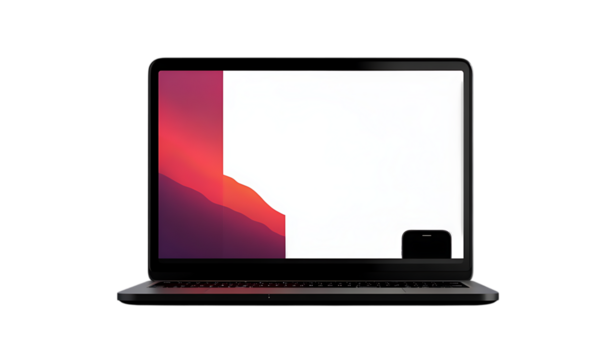 Laptop and Smartphone mockup isolated with transparent screen and shadows png.