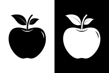 Apple Icon Flat Graphic Design. Minimal Fruit Vector Illustration