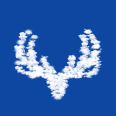 Clouds in the shape of a deer horns symbol on a transparent background. A symbol consisting of clouds in the center. Illustration on transparent background