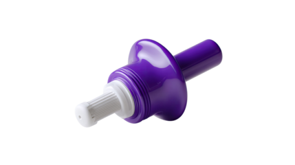 Purple Innovative Equipment: A meticulously captured image showcases a striking piece of equipment, its vibrant purple hue contrasting against the simplicity of the surroundings.