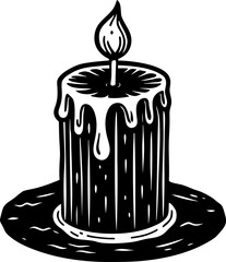 vector illustration of a candle in a candlestick