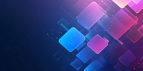 Abstract digital background with glowing geometric shapes and gradient colors for modern futuristic designs presentation template
