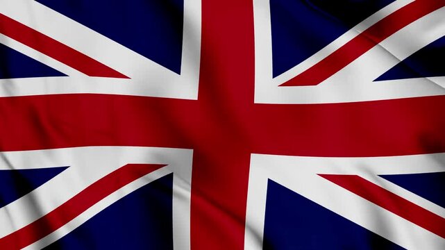 United Kingdom Waving Flag, United Kingdom Flag Waving Animation, United Kingdom Flag 4K Footage