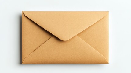 A light brown envelope sits on a white background.