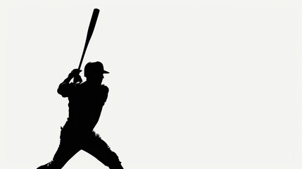 Obraz premium Baseball Batter Silhouette Illustration/野球バッターのシルエットイラスト10