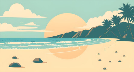 Sunset on the beach, Beach sunset, Ocean sunset, Seaside sunset, Tropical sunset, Sunset sky, Beach horizon, Evening on the beach, Sunset waves, Sunset over ocean, Sunset shoreline, Vibrant sunset, Go