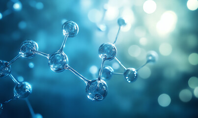 Futuristic Glass and Water Molecular Designs: A Conceptual Exploration of Advanced Skincare and Cosmetic Innovation, Blending Organic Patterns, Bioluminescence, and Minimalist 3D Aesthetics