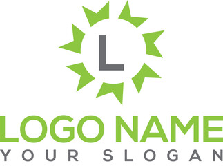  Letter L logo icon arrow design template elements eco friendly logo design
