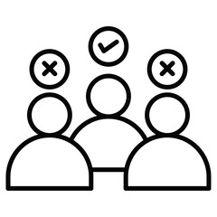 Candidate icon Black and white outline flat sign vector