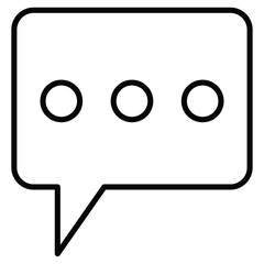 Comment icon Black and white outline flat sign vector