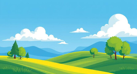 Obraz premium landscape with mountains and blue sky