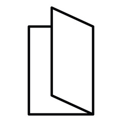 Folded Paper Icon Black and white outline flat sign vector