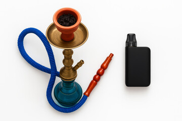 Obraz premium Manual Bike Pump and Modern Electric Air Pump Comparison