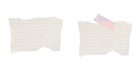 blank lined paper with tape isolated on transparent background,note paper message office business tag sign