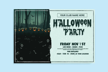 Halloween spooky party invitation card design