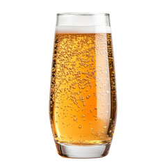 A glass of beer with lots of bubbles