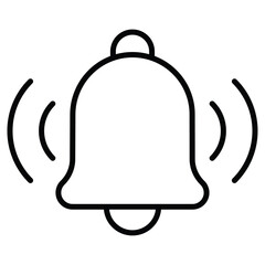 Notification icon Black and white outline flat sign vector