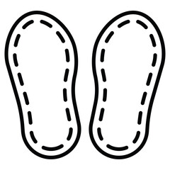 Orthopedic insoles icon Black and white outline flat sign vector