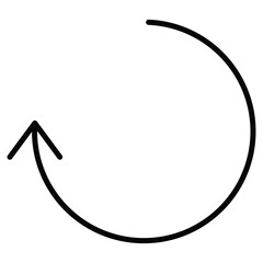 Refresh icon Black and white outline flat sign vector