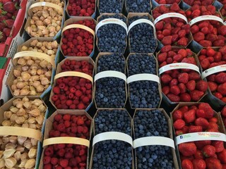 Fresh Berries for Sale at Jean-Talon Market – Montreal, Quebec, Canada